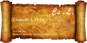 Csanak Lilla névjegykártya
